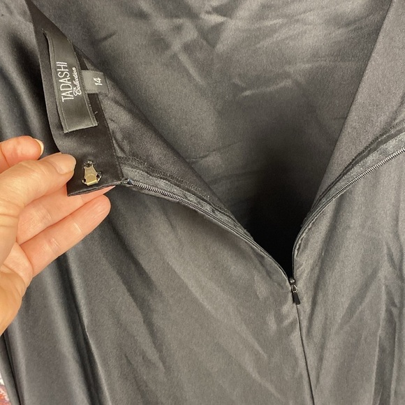 Tadashi Shoji Classic Black Silky Long Maxi Floor Formal Skirt Sz M - Picture 9 of 12